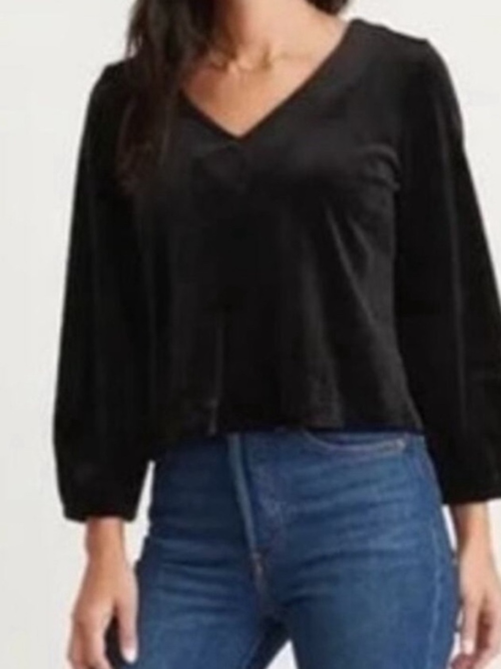 Marine Layer Jasmine Velour Black Top